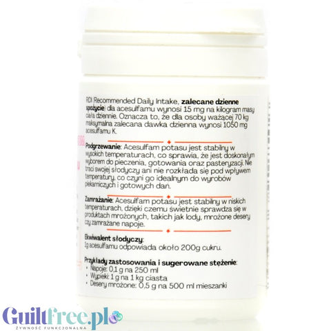 FITgridients, Purely Sweet Acesulfame-K - słodzik czysty acesulfam potasu bez wypełniaczy E-950