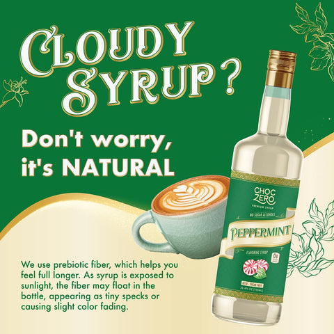 Choc Zero Coffe Syrup, Peppermint - syrop do kawy bez cukru i sukralozy z błonnikiem