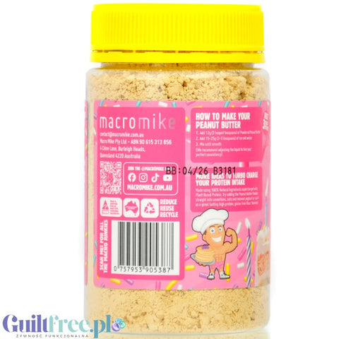 Macro Mike Peanut Powder Birthday Cake - vegan protein peanut butter powder 46g protein