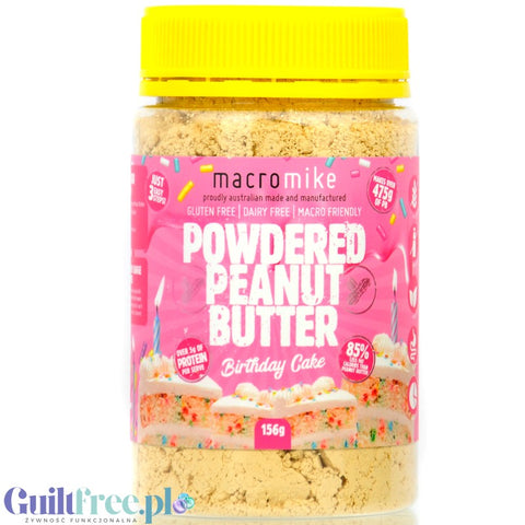 Macro Mike Peanut Powder Birthday Cake - wegańskie proteinowe masło orzechowe w proszku 46g białka