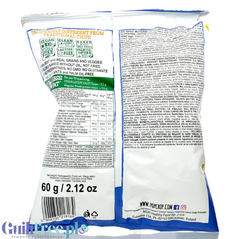 Popcrop Himalayan Salt Pyramids - vegan, gluten-free protein chips with Himalayan salt