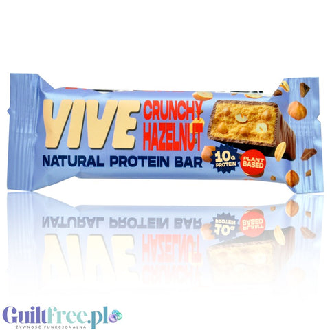 Vive Natural Protein Bar Crunchy Hazelnut - bezglutenowy baton proteinowy 10g białka, Chrupiący Orzech Laskowy
