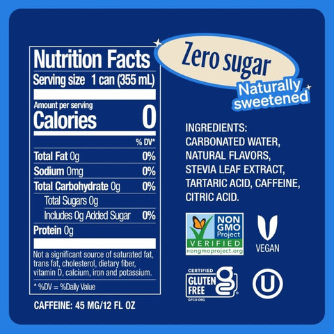 Zevia Vanilla Cola - 100% naturalna cola waniliowa bez kalorii ze stewią