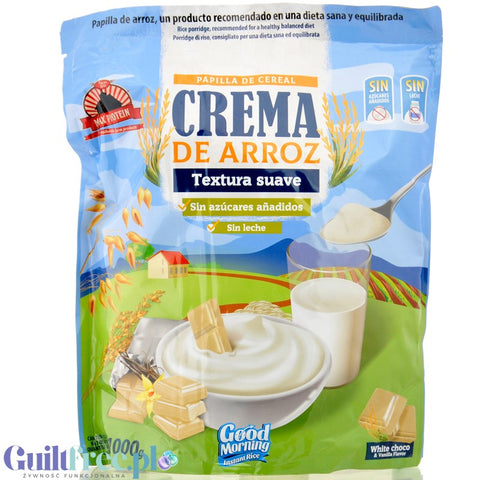 Max Protein Crema de Arroz, White Choco & Vanilla 1kg - kleik ryżowy bez cukru, regeneracyjny posiłek treningowy
