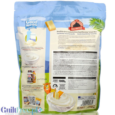 Max Protein Crema de Arroz, Mowgly White Choco 1kg - sugar-free rice gruel, recovery workout meal