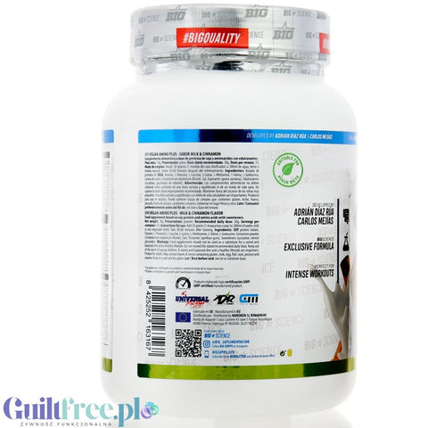 BIG® Vegan Amino+, Milk & Cinnamon 1kg - vegan protein supplement flavored with milk and cinnamon