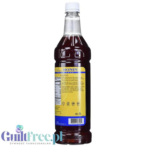 Monin Sugar Free Raspberry Syrup, 1L USA - syrop bez cukru i kalorii do kawy, smak malina
