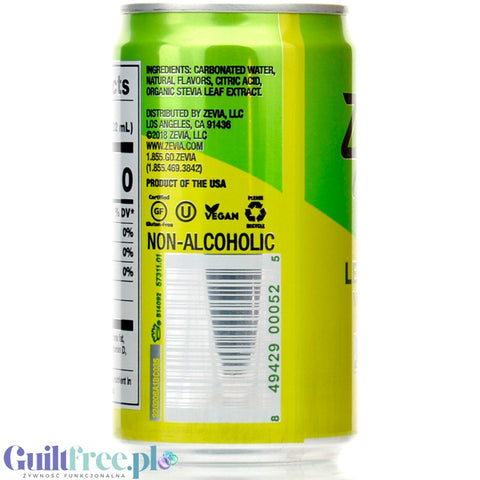 Zevia Mixer Lemon Lime Bitters - napój bez kalorii ze stewią, kwaśno-gorzki do drinków