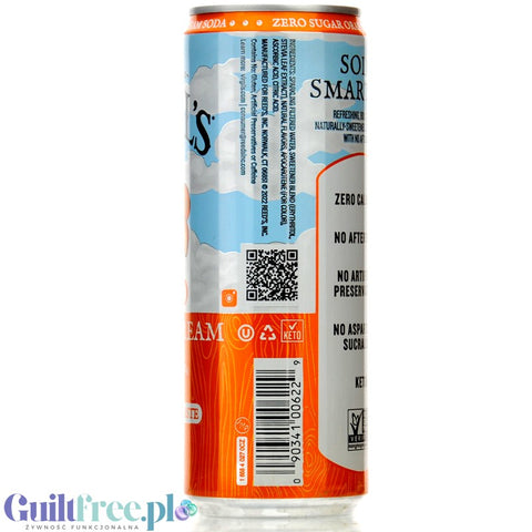 Virgil's Zero Orange Cream Soda - naturalny napój zero kalorii bez cukru ze stewią i erytrolem