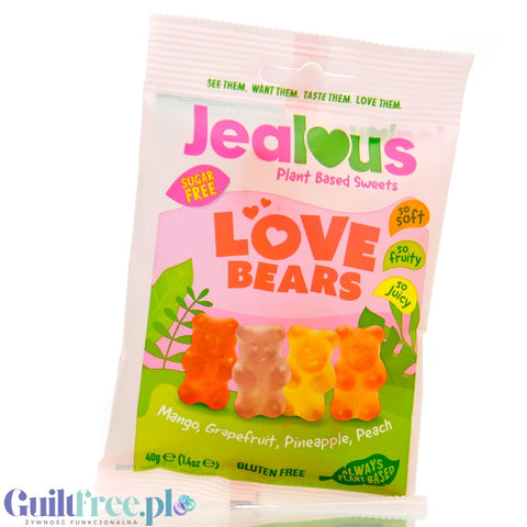 Jealous Sweets Love Bears - wegańskie żelki-misie bez cukru, ze stewią (Ananas & Grapefruit)