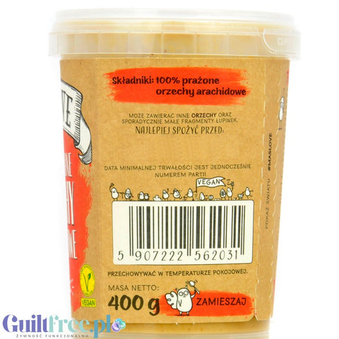 Maslove Masło Orzechowe Classic 400g - miazga arachidowa 100%