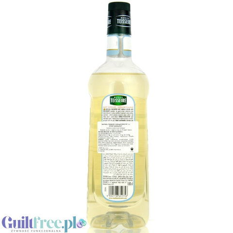 Teisseire Vanilla Syrup 0% 1L- vegan sugar-free coffee syrup with vanilla flavor