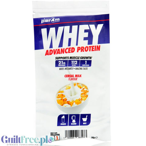 Per4m Whey Advanced Protein Cereal Milk 30g saszetka - gęsta odżywka białkowa WPC, WPI & MPC, Płatki z Mlekiem