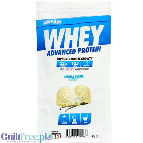 Per4m Whey Advanced Protein Vanilla Creme 30g saszetka - gęsta odżywka białkowa WPC, WPI & MPC, Krem Waniliowy