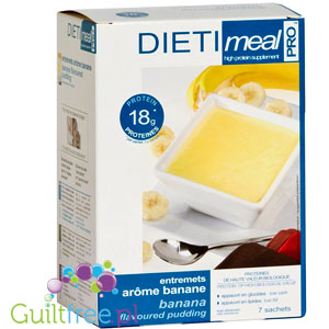 Entremets arôme banane - a high-protein pudding with a banana flavor, contains sweeteners