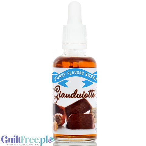 Funky Flavors Sweet Gianduiotto - kropelki smakowe bez cukru i kalorii, aromat piemonckich pralinek z orzechami