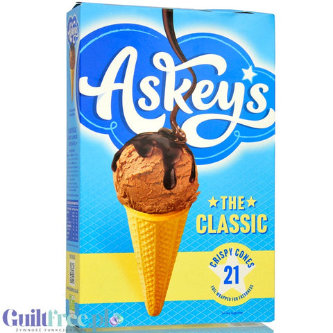Askeys Cones Classic - lekkie kruche rożki do lodów bez cukru