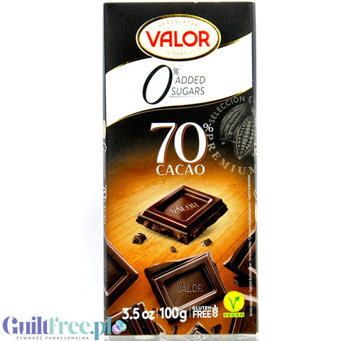 Valor Negro 70% - bezglutenowa wegańska czekolada bez dodatku cukru