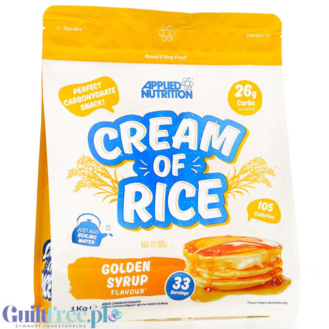 Applied Nutrition Cream of Rice, Golden Syrup 1kg - kleik ryżowy bez cukru, regeneracyjny posiłek treningowy