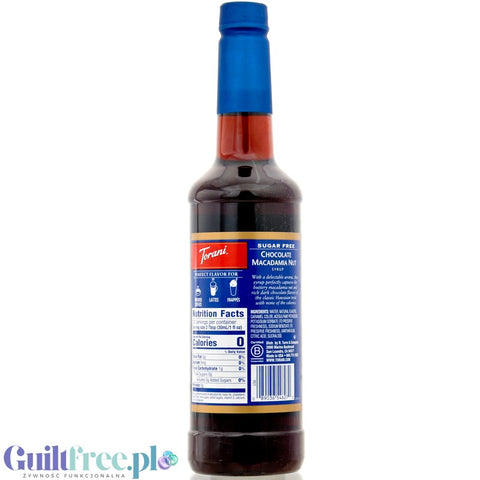 Torani Chocolate Macadamia 0,75L - syrop do kawy bez cukru o smaku Czekolada & Makadamia