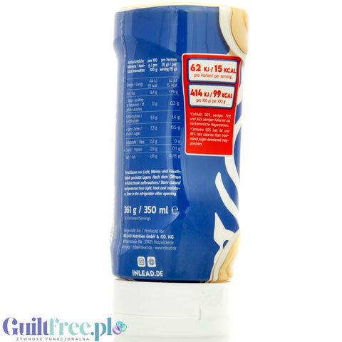 Inlead Premium Sauce Holland Mayo - niskotłuszczowy holenderski majonez do frytek bez dodatku cukru, 90% mniej tłuszczu