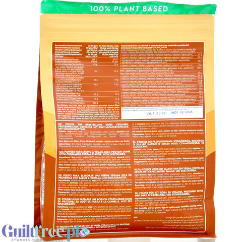 Inlead Vegan Protein Cinnamon Cereal - vegan protein conditioner based on 4 plant proteins with stevia