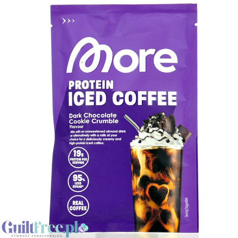 More Nutrition Protein Iced Coffee, Dark Chocolate Cookie Crumble 25g - mrożona kawa proteinowa 15g białka & 85kcal
