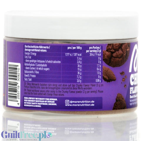 More Nutrition Chunky Flavor Dark Cookie Crumble 170g - chocolate chip cookie sweetener powder flavor.