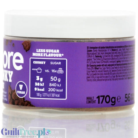 More Nutrition Chunky Flavor Dark Cookie Crumble 170g - chocolate chip cookie sweetener powder flavor.