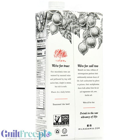Milkadamia Unsweetened Vanilla Macadamia Milk - witaminizowane waniliowe mleko roślinne z makadamia, bez cukru i karagenu