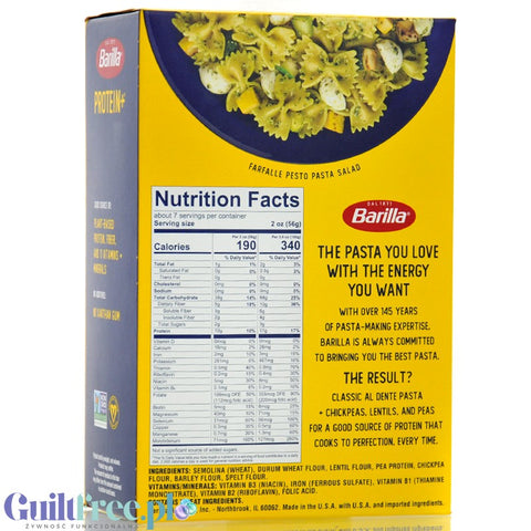 Barilla Protein+ Farfalle - makaron proteinowy z białkiem grochu, ciecierzycy i witaminami, Kokardki