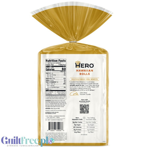 Hero Bread Hawaiian Rolls - mięciutkie keto bułeczki 12 szt, 60kcal 1g węglowodanów