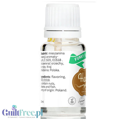 Funky Flavors Basic Hazelnut 10ml - Orzech Laskowy - kropelki aromatyzujące bez cukru, tłuszczu i słodzików