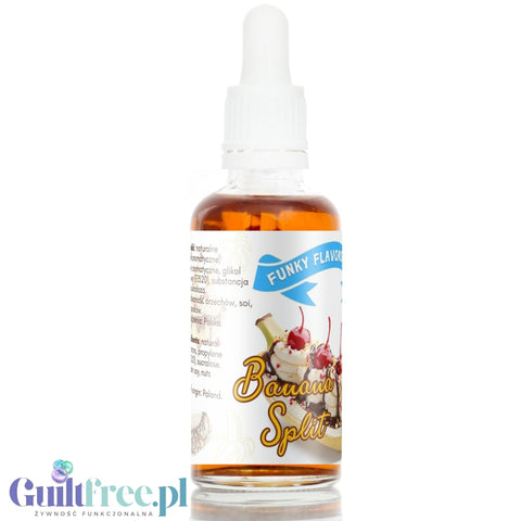 Funky Flavors Sweet Banana Split - kropelki smakowe bez cukru i kalorii, Banan w Czekoladzie z Rumem