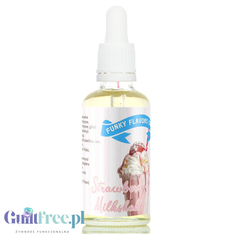 Funky Flavors Sweet Strawberry Milkshake - sweetened, liquid, sugar & fat free food flavoring