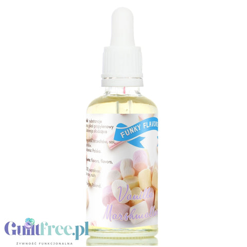 Funky Flavors Sweet Vanilla Marshmallow - kropelki smakowe bez cukru i kalorii, Waniliowa Pianka Marshmallow