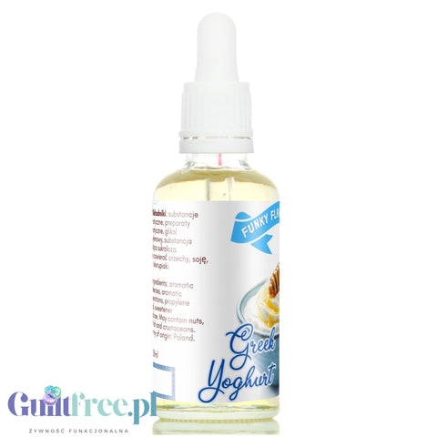 Funky Flavors Sweet Greek Yoghurt - słodkie kropelki smakowe bez cukru i kalorii, smak Jogurtu Greckiego