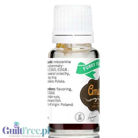 Funky Flavors Basic Amaretto 10ml: kropelki aromatyczne do kawy bez cukru, słodzików i kalorii