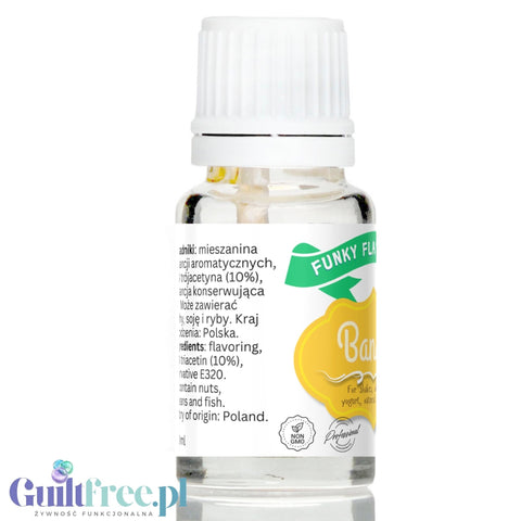 Funky Flavors Basic Banana 10ml - bananowe kropelki bez cukru, słodzików i kalorii