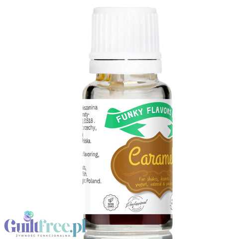 Funky Flavors Basic Caramel 10ml - karmelowe kropelki do kawy bez cukru, słodzików i kalorii