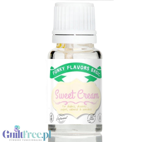 Funky Flavors Basic Sweet Cream 10ml - kropelki aromatyczne z nutą słodkiej śmietanki, bez cukru i słodzików