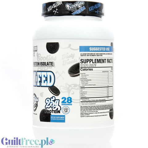 Axe & Sledge Farm Fed, Cookies & Cream - wyśrubowana odżywka białkowa 100% WPI, 25g białka