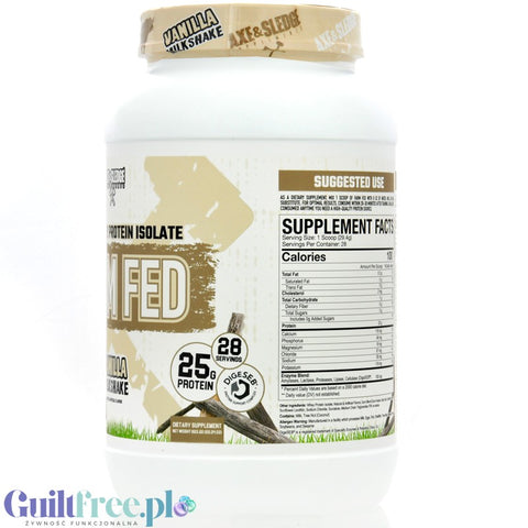 Axe & Sledge Farm Fed, Vanilla Milkshake - uncompromised 100% WPI protein supplement, 25g protein & 100kcal