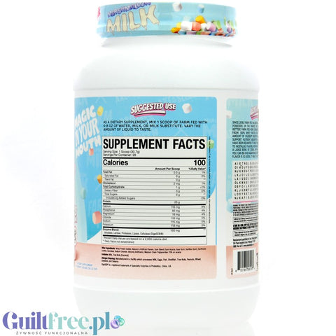 Axe & Sledge Farm Fed, Marshmallow Milk - uncompromised 100% WPI protein supplement, 25g protein & 100kcal