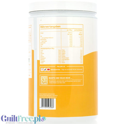 Rocka Nutrition Protein Shake Caramel Popcorn 900g - wegańska odżywka białkowa 4 źródeł białka, smak Karmelizowany Popcorn