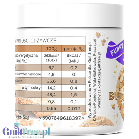 Funky Flavors Splash Butterscotch Cookie 50g - sugar free sweetener powder, Butterscotch Cookie flavor