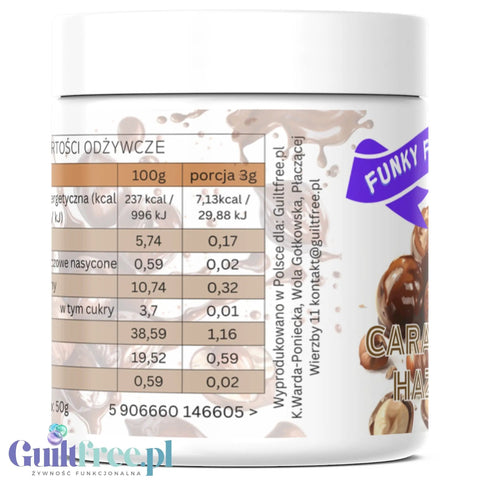 Funky Flavors Splash Caramelato Hazelnut 50g - aromat słodzący w proszku, smak Karmelizowane Orzechy Laskowe w Czekoladzie