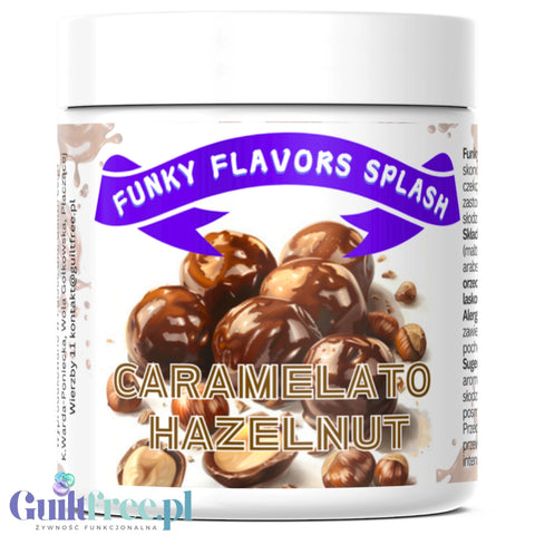 Funky Flavors Splash Caramelato Hazelnut 50g - aromat słodzący w proszku, smak Karmelizowane Orzechy Laskowe w Czekoladzie