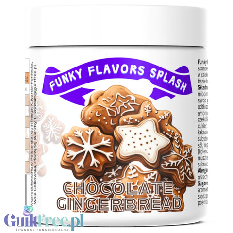 Funky Flavors Splash Chocolate Gingerbread 6kcal 50g - błonnikowy aromat słodzący w proszku, Pierniczki Czekoladowe
