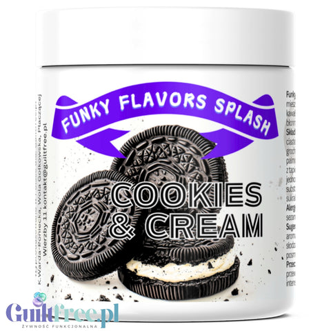 Funky Flavors Splash Cookies & Cream 50g - skoncentrowany ciasteczkowy aromat słodzący w proszku